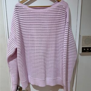SOLD Lululemon cotton crochet pullover sweater L pink organza